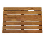 Shop Log Color Spa Solid Teak Bathroom Shower Mat Bathroom Anti-Slip Mat Mademoiselle Home Decor