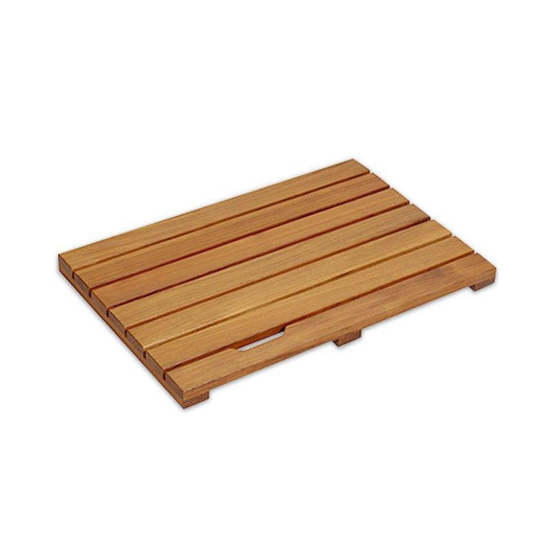 Shop Log Color Spa Solid Teak Bathroom Shower Mat Bathroom Anti-Slip Mat Mademoiselle Home Decor