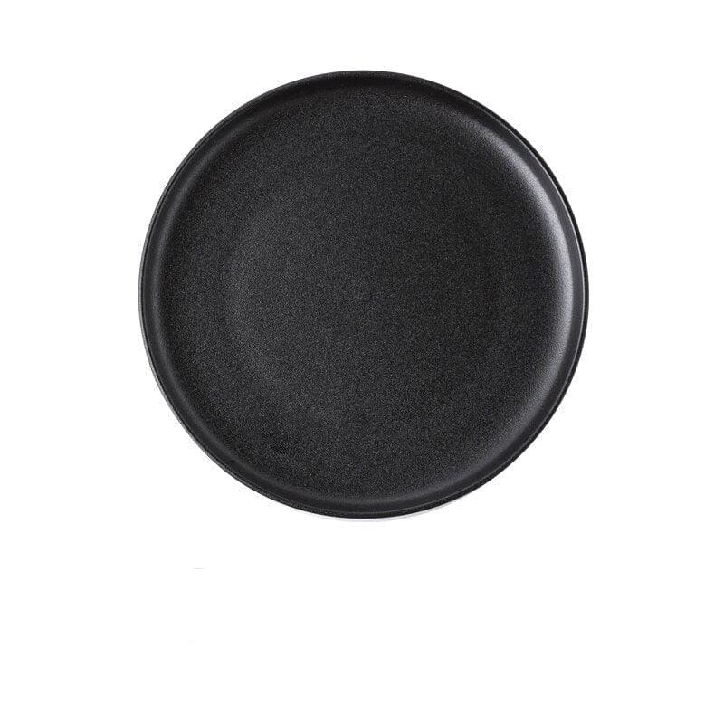 Shop 0 B-25.3cm Phnom Penh Ceramic Plate Western Steak Plate Dishes and plates sets Black matte scratch-resistant pendulum Fruit plate disc Mademoiselle Home Decor