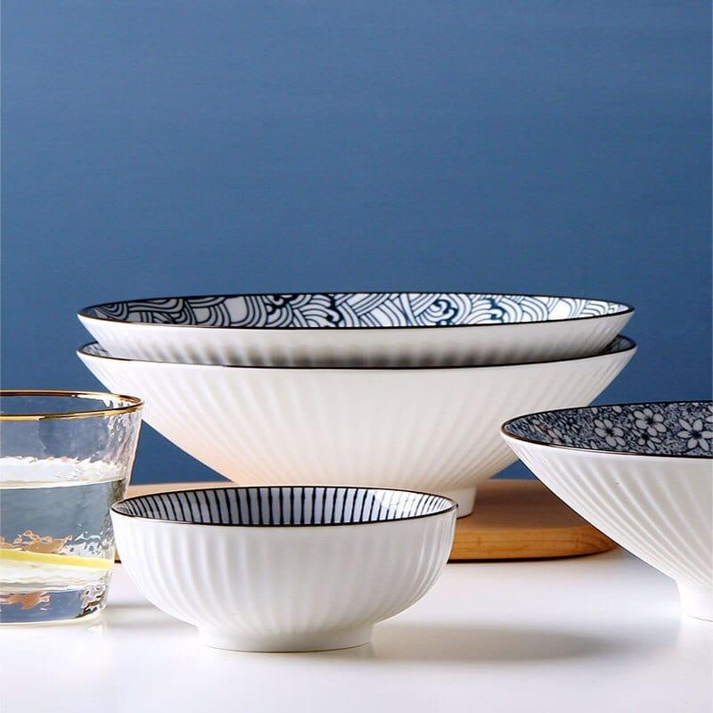 Shop 0 4 Japanese Noodle Bowl Creative Internet Celebrity Tableware Ceramic  Large Bamboo Hat 2022 New Home Mademoiselle Home Decor