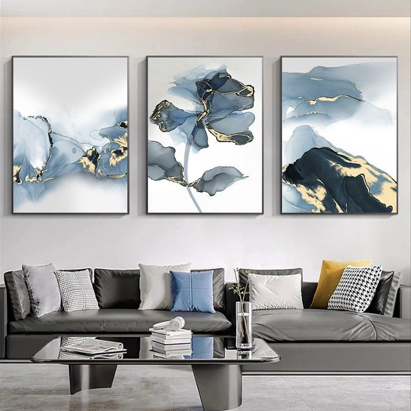 Shop 0 Abstract Fog Mountain Canvas Painting Wall Art Picture Luxury  Blue Marble Flower Poster and Print Home Decor Living Room Design Mademoiselle Home Decor