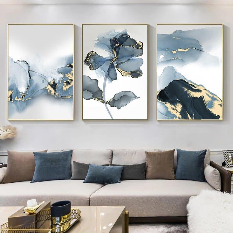 Shop 0 Abstract Fog Mountain Canvas Painting Wall Art Picture Luxury  Blue Marble Flower Poster and Print Home Decor Living Room Design Mademoiselle Home Decor
