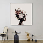 Shop 0 Abstract Girl Head With Flowers Canvas Painting Modern Wall Art Pictures Posters And Prints For Living Room Home Decoration Mademoiselle Home Decor