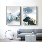 Shop 0 Abstract Fog Mountain Canvas Painting Wall Art Picture Luxury  Blue Marble Flower Poster and Print Home Decor Living Room Design Mademoiselle Home Decor