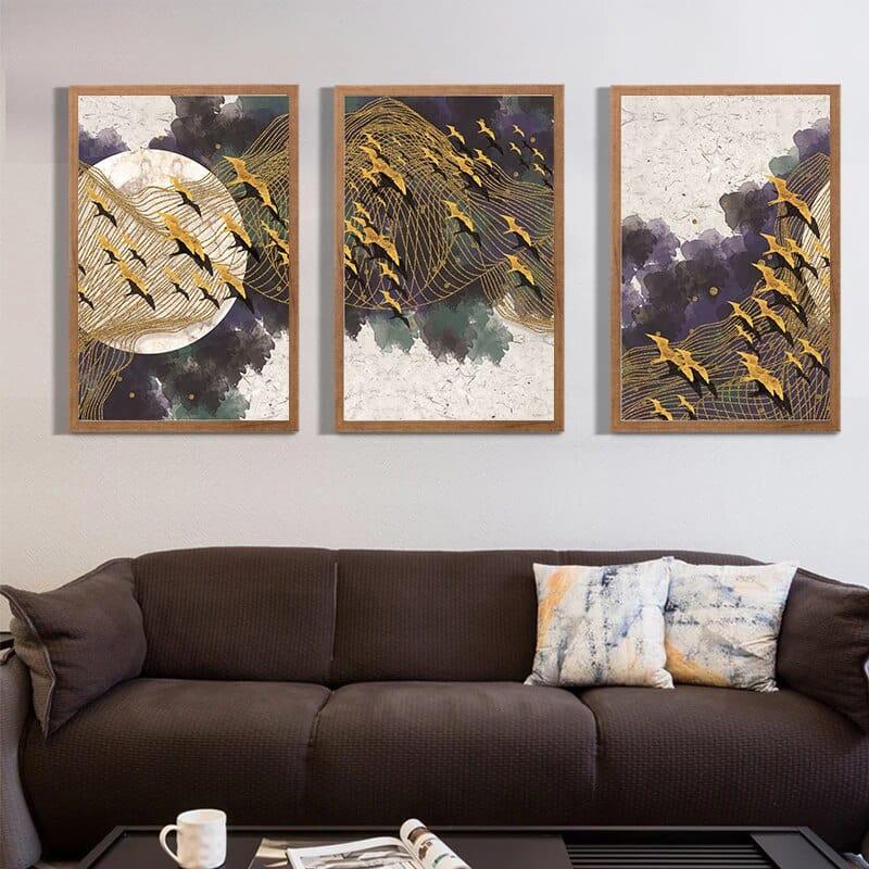Shop 0 Nordic Scenery Painting Abstract Canvas Painting Home Decor Brid Moon Net Picture Art Print Living Room Wall Decor Home Poster Mademoiselle Home Decor