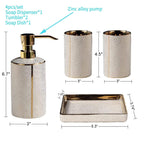 Shop 0 White Set-4pcs Armani Bathroom Accessories Set Mademoiselle Home Decor
