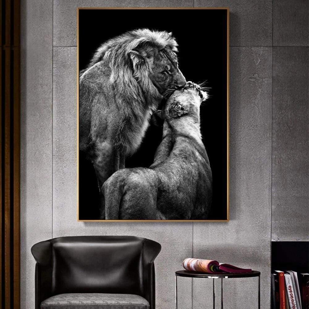 Shop 0 Black White Animals Art Lions Oil Painting Canvas Art Posters and Prints Wall Pictures for Living Room Home Wall Cuadros Decor Mademoiselle Home Decor
