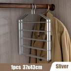 Shop 0 1pc Sliver 1pc 5 in 1 Pant Hanger for Clothes Hanging Rack Multi-Layer Shelves Closet Storage Organizer Aluminum Alloy Trouser Towel Hanger Mademoiselle Home Decor