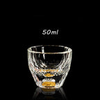 Shop 0 50ml E / China Shot Glass Crystal Gold Foil Crystal Shot Glasses For Wine Set Double Glass Wine Cup For Home Bar Cups Sake Shochu Glass Mademoiselle Home Decor