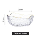 Shop 0 Transparent 3 / China Creative fruit salad ramen glass bowl cute mixing rice cereal soup bowls set ice cream dessert bowl kitchen Household Tableware Mademoiselle Home Decor