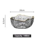 Shop 0 Black 3 / China Creative fruit salad ramen glass bowl cute mixing rice cereal soup bowls set ice cream dessert bowl kitchen Household Tableware Mademoiselle Home Decor