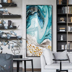 Shop 0 Modern Abstract Paintings Canvas Golden Fish Wall Art Poster and Print Pictures Nordic Bedroom Home Living Room Decoration Large Mademoiselle Home Decor