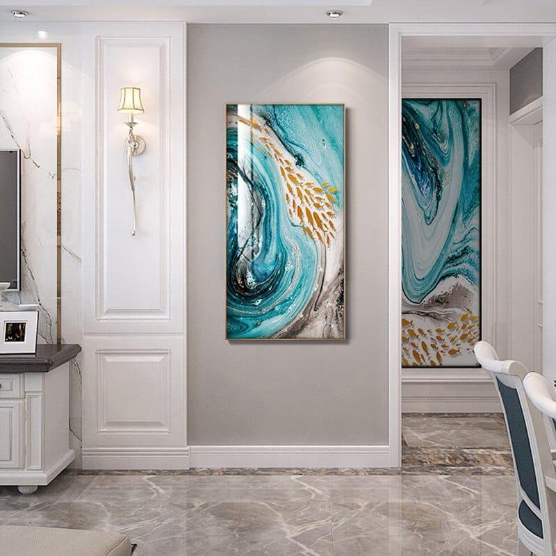 Shop 0 Modern Abstract Paintings Canvas Golden Fish Wall Art Poster and Print Pictures Nordic Bedroom Home Living Room Decoration Large Mademoiselle Home Decor