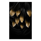 Shop 0 04 / 13x18cm No Frame Nordic Golden Abstract Leaf Flower Wall Art Canvas Painting Black White Feathers Poster Print Wall Picture for Living Room Decor Mademoiselle Home Decor