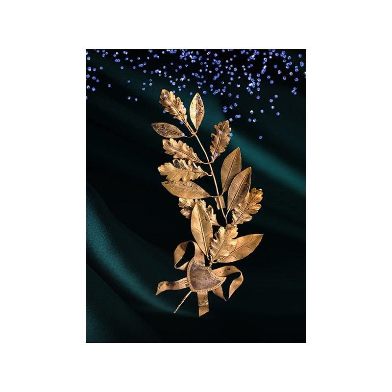 Shop 0 10x15cm 4x6inch / C Nordic Golden Luxury Canvas Painting Gold Leaf Plant Picture Home Decor Wall Art Green Posters and Prints for Living Room Design Mademoiselle Home Decor