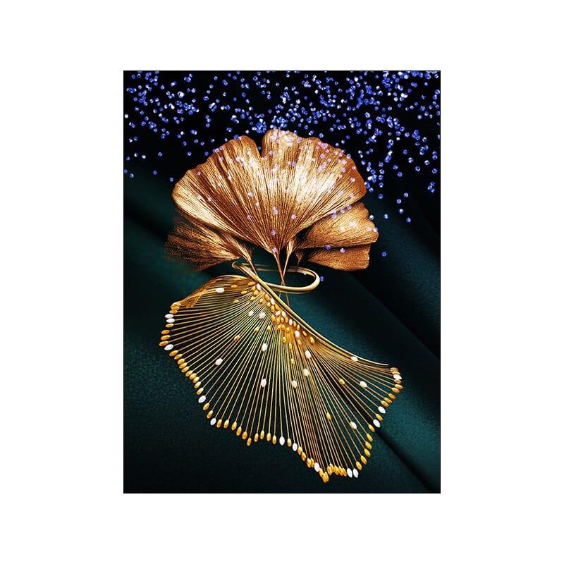 Shop 0 10x15cm 4x6inch / B Nordic Golden Luxury Canvas Painting Gold Leaf Plant Picture Home Decor Wall Art Green Posters and Prints for Living Room Design Mademoiselle Home Decor
