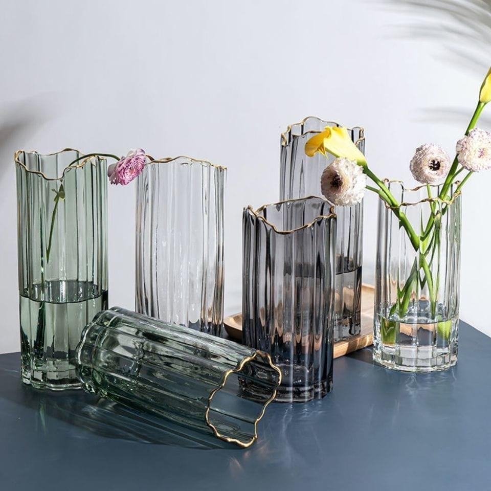 Shop 0 Modern Glass Vase Transparent Flower Vase Living Room Home Decoration Tabletop Vases Terrarium Decor Vase Minimalist Gifts Mademoiselle Home Decor
