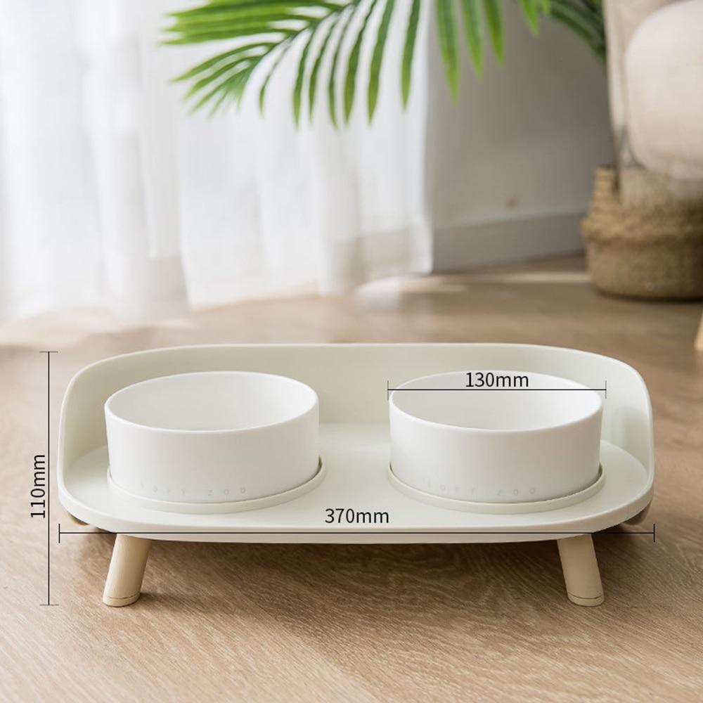 Shop 200003694 beige white Baset Pet Bowl Mademoiselle Home Decor