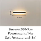 Shop 0 02 14W 30x9cm / Warm White No Remote / Not Waterproof New Outdoor Waterproof Modern LED Wall Lights With Remote Living Room Bedroom Corridor Porch Black Indoor Lamp Lighting Dimmable Mademoiselle Home Decor