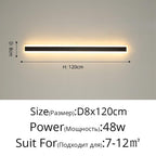 Shop 0 48W 8x120cm / Warm White No Remote / Not Waterproof New Outdoor Waterproof Modern LED Wall Lights With Remote Living Room Bedroom Corridor Porch Black Indoor Lamp Lighting Dimmable Mademoiselle Home Decor