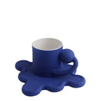 Shop 0 Set B Blue Nordic Ins Style Creative Ceramic Coffee Milk Water Cup Tea Cup Set with Tray Office Home Dish Personalized Mug Mademoiselle Home Decor