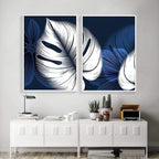 Shop 0 Abstract Blue White Plant Leaf Posters Print Modern Home Decor Picture Wall Art Canvas Painting Nordic Living Room Decor Cuadros Mademoiselle Home Decor