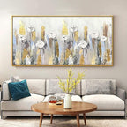 Shop 0 Gold White Flower Handmade Abstract Thick Oil Painting Large Abstract Wall Art Oil Canvas Hand Painted Modern Paintings Unframed Mademoiselle Home Decor