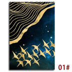 Shop 0 13cmX18cm(No Frame) / 01 Abstract Moon Wall Art  Golden Mountain Birds Nordic Canvas Painting Posters and Prints Wall Pictures for Living Room Home Decor Mademoiselle Home Decor