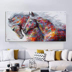 Shop 0 SELFLESSLY Animal Art Two Running Horses Canvas Painting Wall Pictures For Living Room Decor Modern Abstract Art Prints Posters Mademoiselle Home Decor
