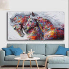 Shop 0 SELFLESSLY Animal Art Two Running Horses Canvas Painting Wall Pictures For Living Room Decor Modern Abstract Art Prints Posters Mademoiselle Home Decor