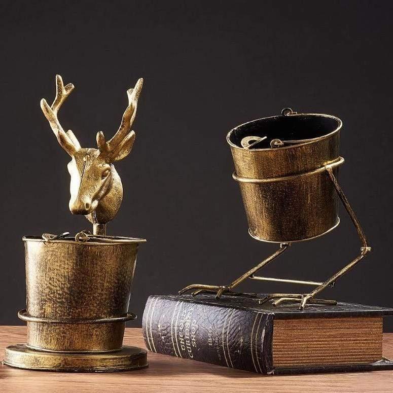 Shop 152601 Deer (left) Bucket Ashtray Mademoiselle Home Decor