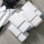 Shop 0 100% Cotton Women/Men White Thick Striped Face Bath Towel Soft and Comfortable Adult Water Absorbent Beach Towels Mademoiselle Home Decor