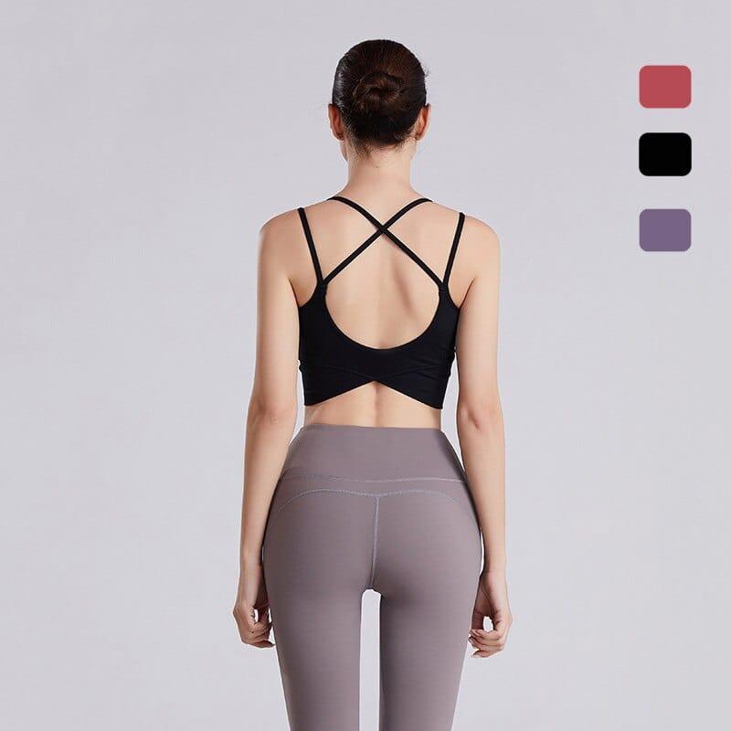 Shop 0 Yoga Tops Fitness Running Fitness Bra Sports Underwear Women High-Intensity Shockproof Gathering Cross-Shape With Pad Mademoiselle Home Decor