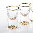 Shop 0 Crystal Liquor Spirits Shot Glasses Gold Foil Rim Mountain Wine Glass Vodka Whisky Bar Brandy Snifters Bullet Cups Mademoiselle Home Decor
