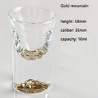Shop 0 C Crystal Liquor Spirits Shot Glasses Gold Foil Rim Mountain Wine Glass Vodka Whisky Bar Brandy Snifters Bullet Cups Mademoiselle Home Decor