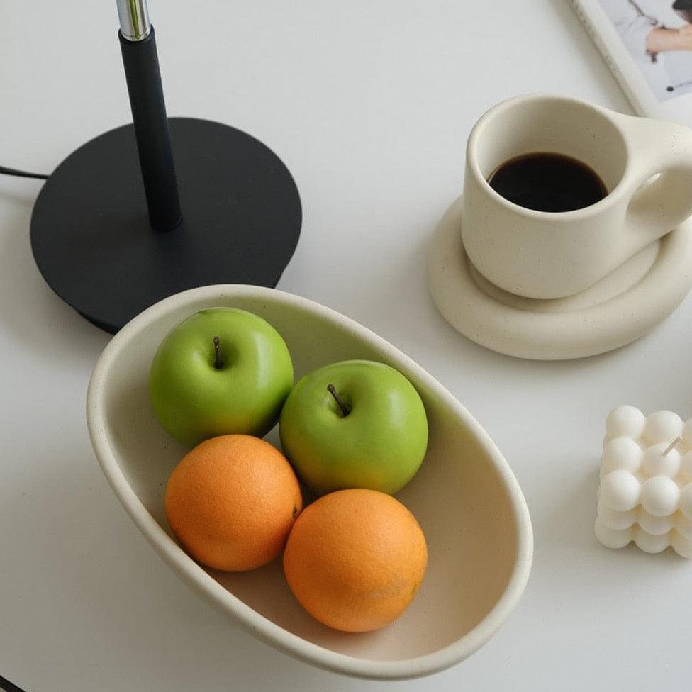 Shop 0 WENSHUO Three-Legs Ceramic Fruit Bowl for Kitchen Counter, Decorative Bowl for Table Décor,  Oval Large Bowls for Breads&amp;candy Mademoiselle Home Decor