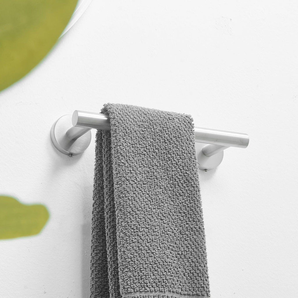 Shop Single Post Wall Mounted Towel Bar Toilet Paper Holder in Brushed Nickel Mademoiselle Home Decor