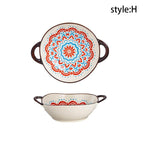 Shop 0 H 700ml Ceramic Salad Bowl With Handle Kitchen Soup Noodle Bowl Pasta Fruit Plate Japanese Tableware Microwave Oven Bakware Pan Mademoiselle Home Decor