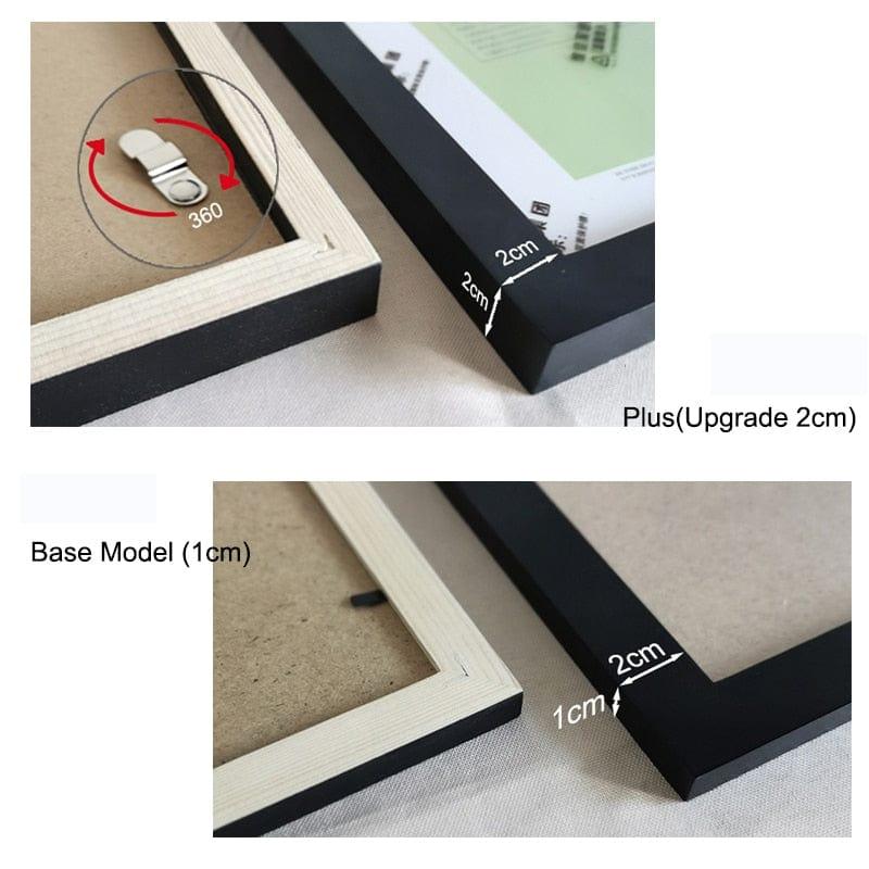 Shop 0 9Pcs/Set Natural Wood Picture Frames Wall Decor Photo Frame For Wall With Plexiglass Classic Wooden Frame For Wall Hanging Mademoiselle Home Decor