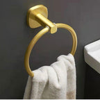 Shop 0 Gold Aluminum+Wood Towel Ring, Hand Towel Holder for Bathroom, Towel Rack Hanger for Kitchen Wall Mount Heavy Duty Storage Mademoiselle Home Decor