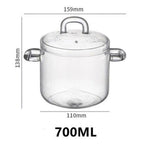 Shop 0 1PCS 700ML Glass Small Stew Pot Water-proof Transparent Cover Soup Cup Soup Bowl Bird's Nest Stew Bowl Open Flame Home Kitchen Supplies Mademoiselle Home Decor