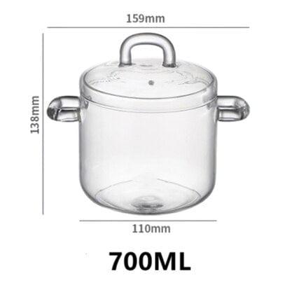 Shop 0 1PCS 700ML Glass Small Stew Pot Water-proof Transparent Cover Soup Cup Soup Bowl Bird's Nest Stew Bowl Open Flame Home Kitchen Supplies Mademoiselle Home Decor