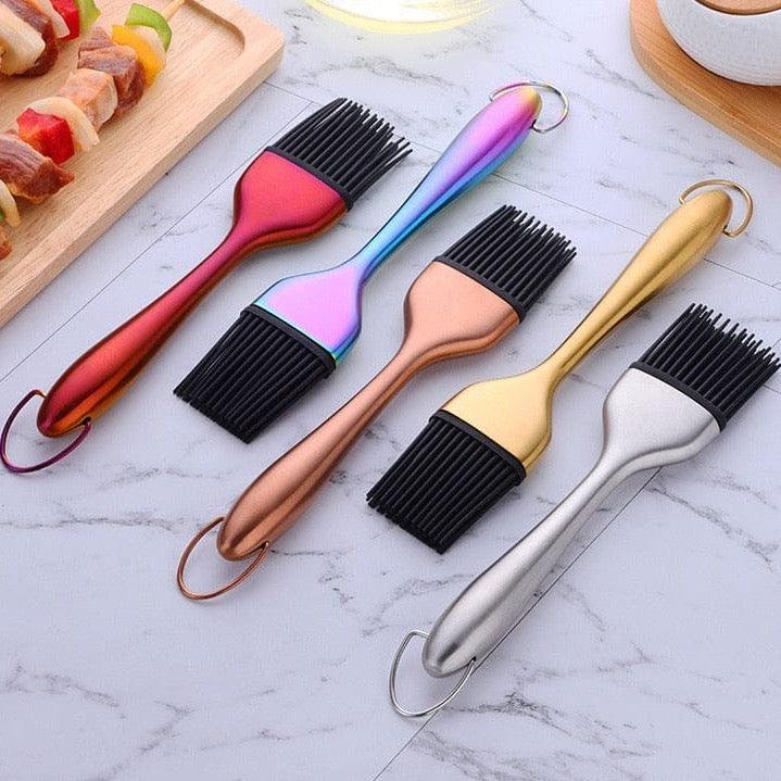 Shop 0 1 Pcs Oil Brushes Stainless Steel Silicone Kitchen BBQ Grilling Baking Cooking Brushes Barbecue Cooking Tools Mademoiselle Home Decor