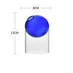Shop 0 Blue Vase Living Room Decoration Glass Vase Home Decore Vases for Flowers Modern Nordic Spherical Hydroponic Tabletop Vase Transparent Mademoiselle Home Decor