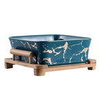 Shop Serving Plate Green / With Wooden Base Felise Serving Bowl Mademoiselle Home Decor