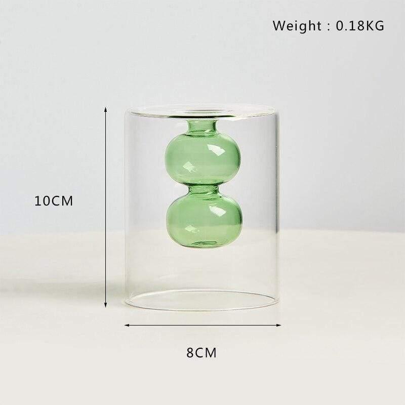 Shop 0 Green Vase 10CM Nordic Decoration Home Glass Vase Living Room Decoration Home Decor Hydroponic Transparent Glass Container Tabletop Vases Modern Mademoiselle Home Decor
