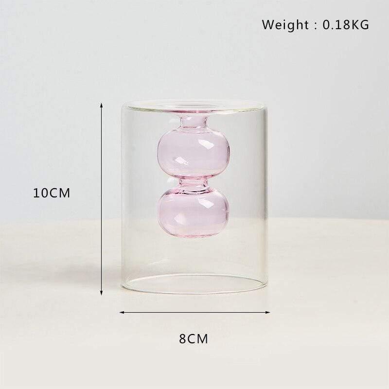 Shop 0 Pink Vase 10CM Nordic Decoration Home Glass Vase Living Room Decoration Home Decor Hydroponic Transparent Glass Container Tabletop Vases Modern Mademoiselle Home Decor