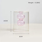 Shop 0 Pink Vase 10CM Nordic Decoration Home Glass Vase Living Room Decoration Home Decor Hydroponic Transparent Glass Container Tabletop Vases Modern Mademoiselle Home Decor