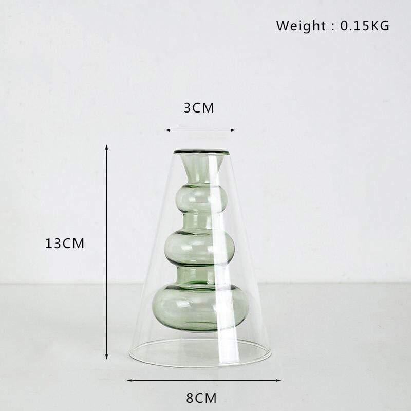 Shop 0 Green Vase 15CM Nordic Decoration Home Glass Vase Living Room Decoration Home Decor Hydroponic Transparent Glass Container Tabletop Vases Modern Mademoiselle Home Decor