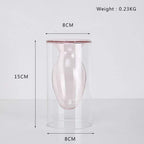Shop 0 Pink Vase 15CM Nordic Decoration Home Glass Vase Living Room Decoration Home Decor Hydroponic Transparent Glass Container Tabletop Vases Modern Mademoiselle Home Decor
